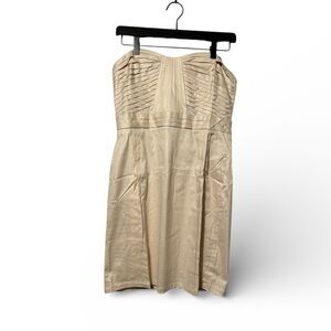 Miss Minuet cream pleated sleeveless Corset cocktail dress Size Large New